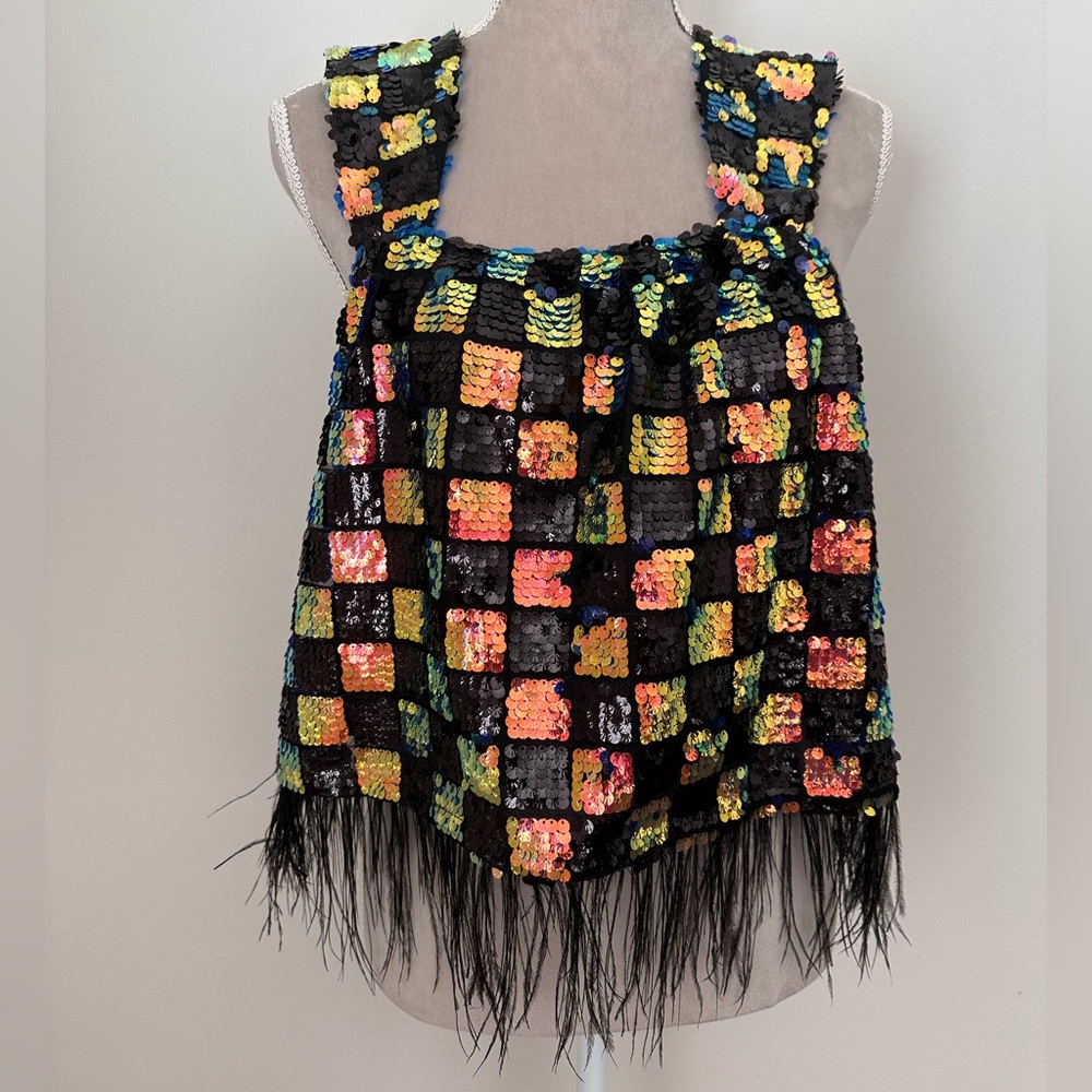 Sequin and Feather Top